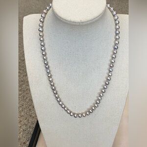Vintage Gray Genuine Pearl Necklace